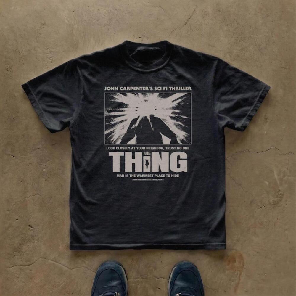 John Carpenter The Thing Poster Vintage Black Graphic T-Shirt